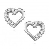Cercei argint inima cu pietre DiAmanti Z1091E-DIA